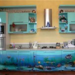 кухня цвета морской волны