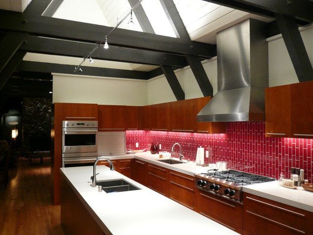 черно красная кухня фото    