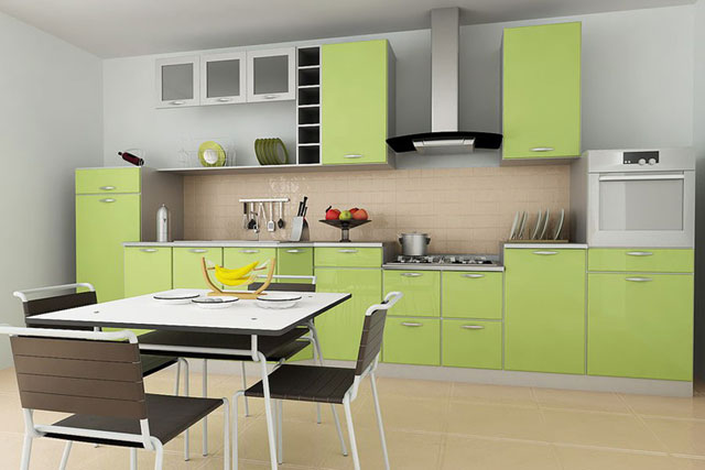 кухня оливкового цвета