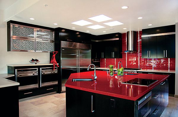 красно черная кухня