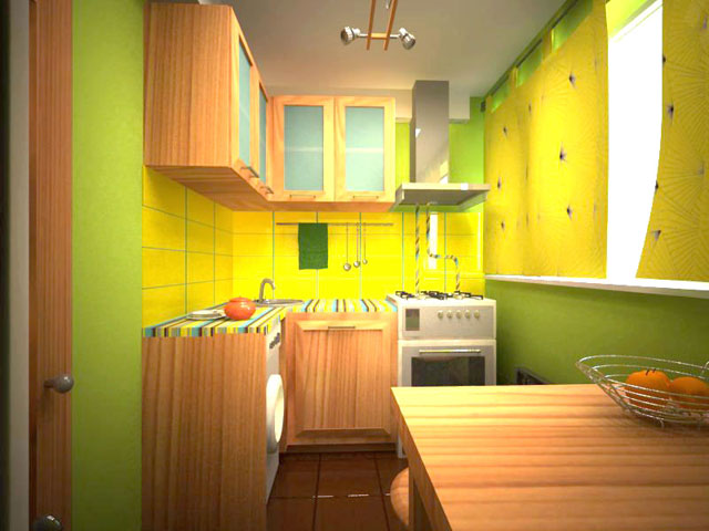 кухня желто зеленая